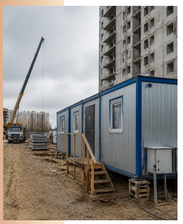 Аренда строительных вагончиков для рабочих в Новомосковске
